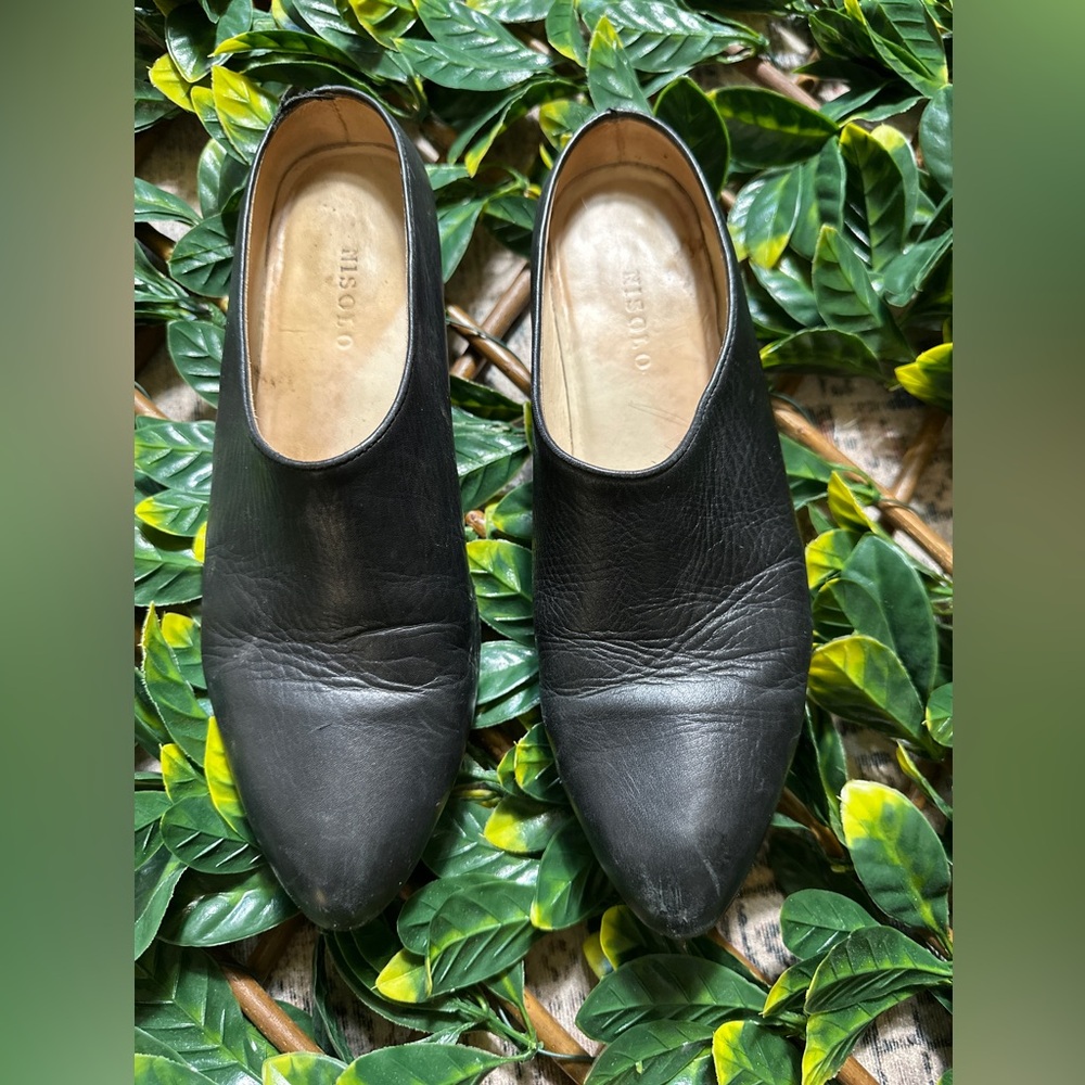 Nisolo Leather Mules Slides Size 8.5